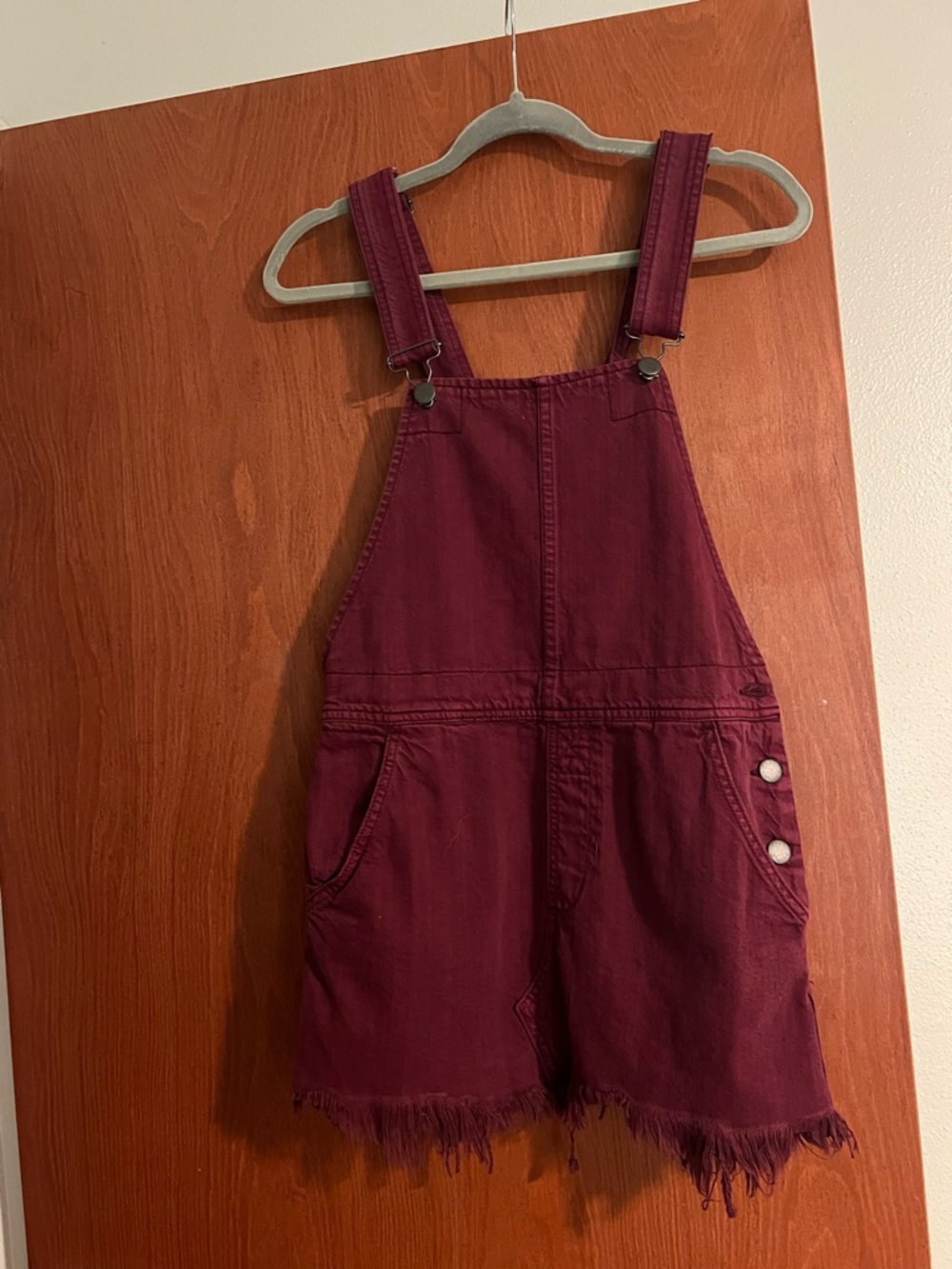 Burgundy Overalls Dress